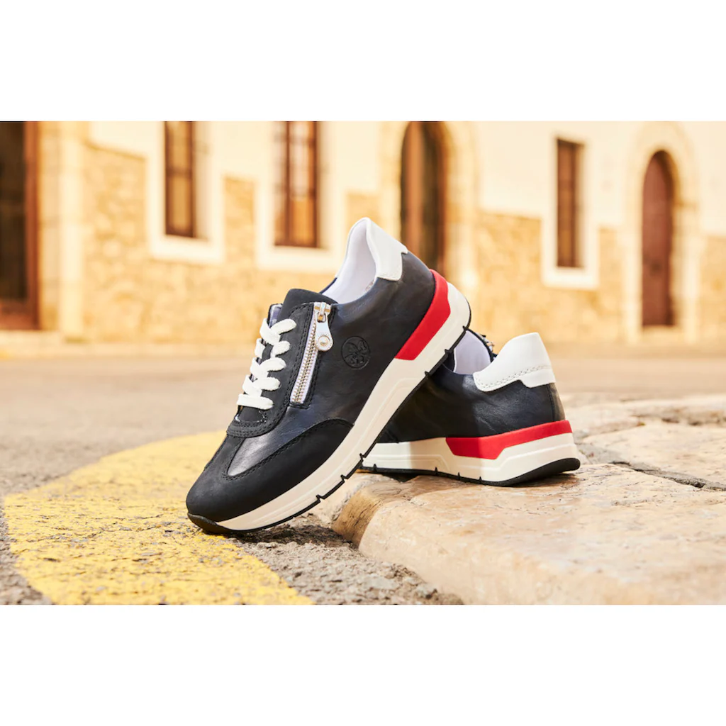 Rieker Keilsneaker Halbschuh Freizeitschuh Schnürschuh mit seiltichem Reißverschluss online bestellen Limitierter Zeitrabatt