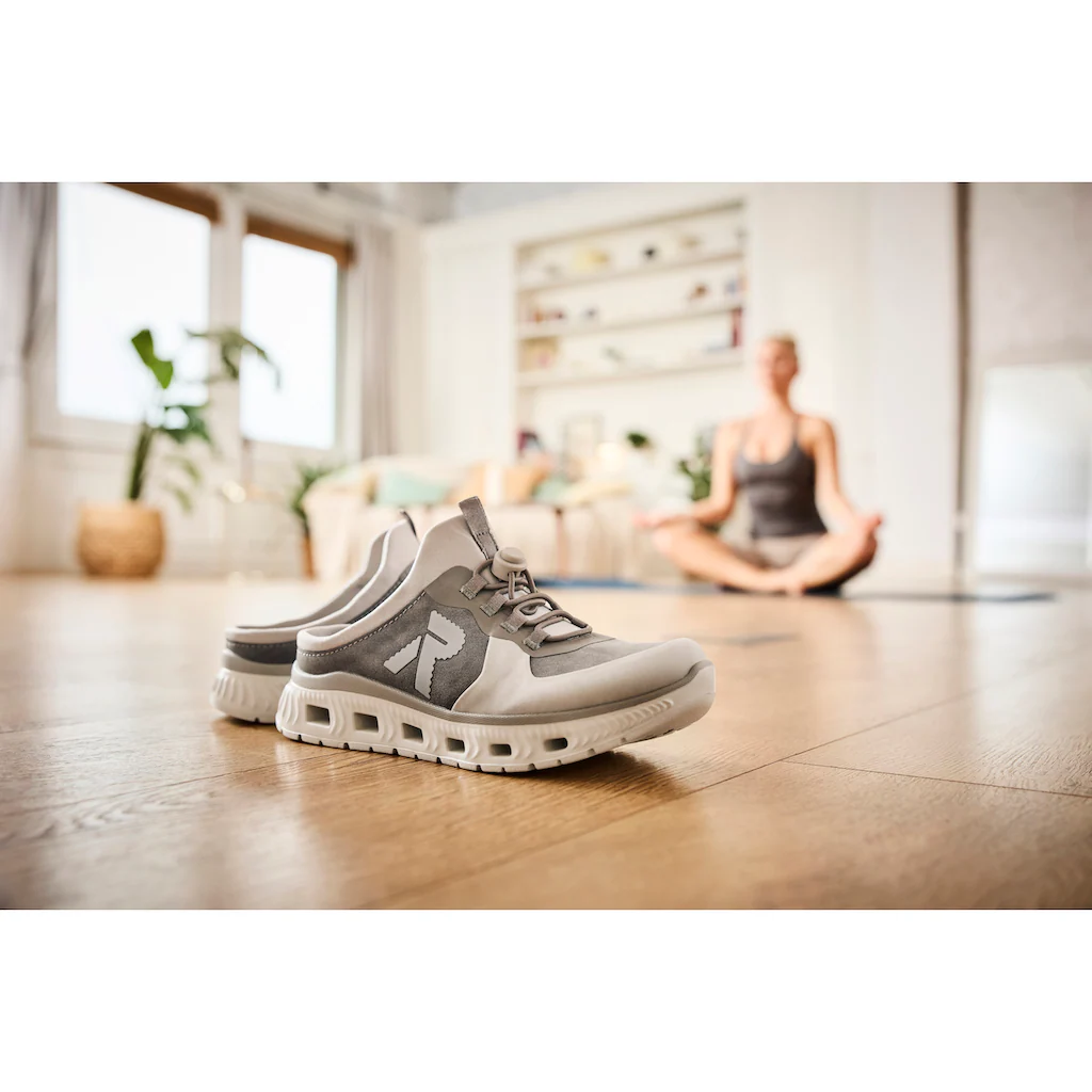 RIEKER Sport Clog Schlupfschuh Sabot Sneaker mit aufgesetztem Schnellverschluss Große Rabatte