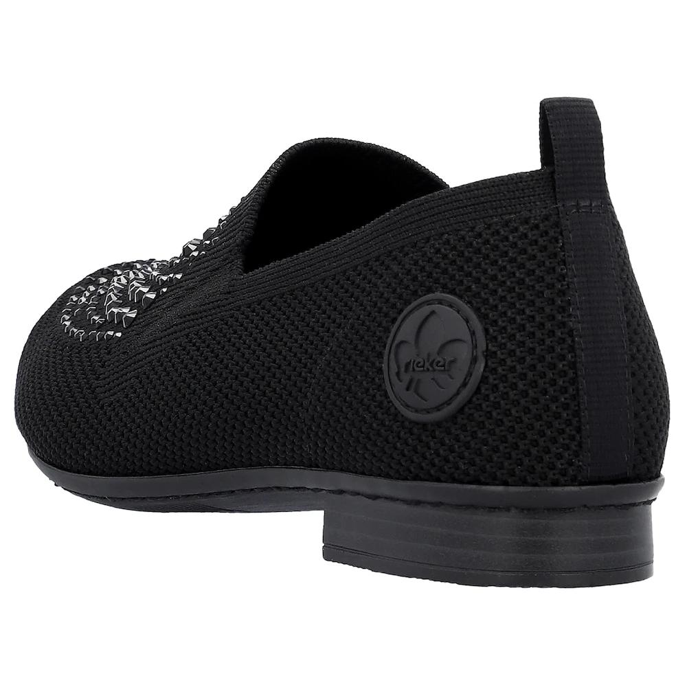 Rieker Slipper Loafer Business Schuh mit Strass-Steinchen verziert ▷ für Super Sparpreis