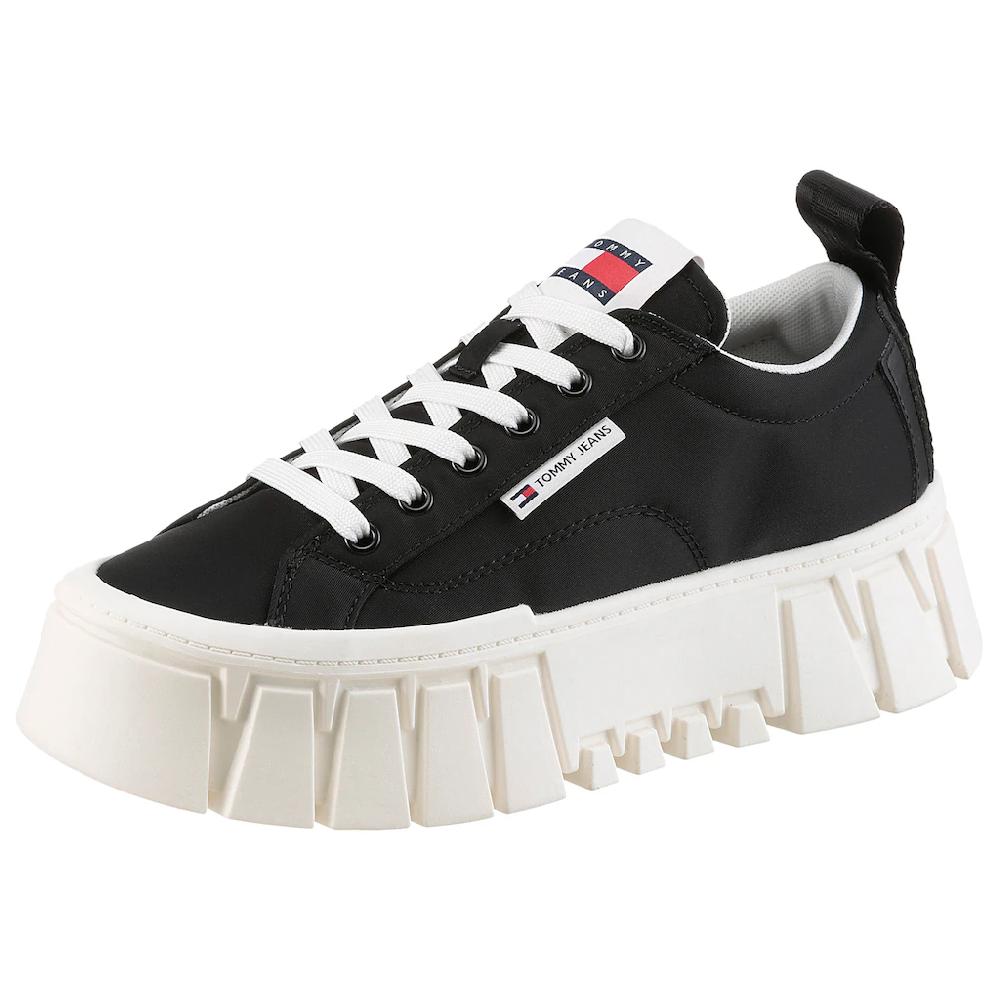 Tommy Jeans Plateausneaker »TJW FLATFORM SNEAKER NYLON« Freizeitschuh Halbschuh Schnürschuh mit markanter Plateausohle kaufen Online
