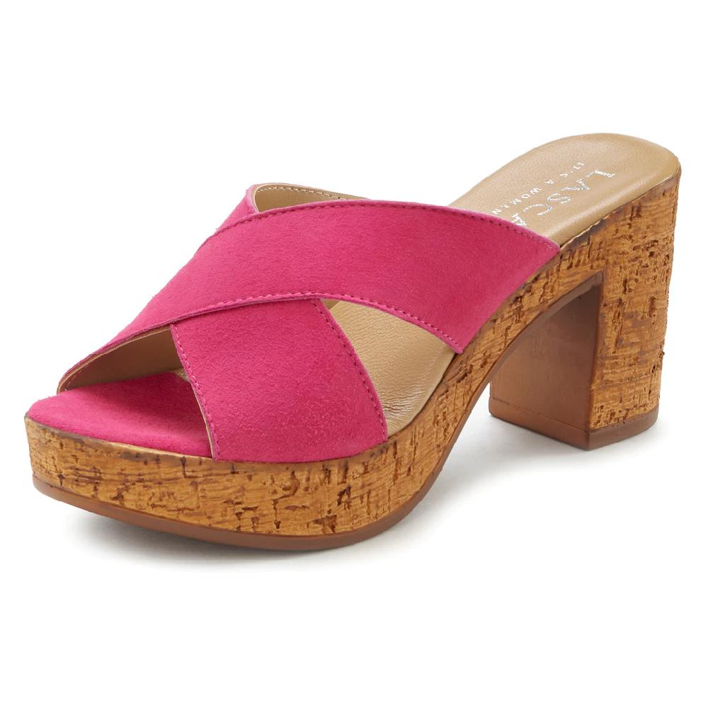 LASCANA Pantolette Mule Sandale offener Schuh aus Leder mit Blockabsatz online kaufen