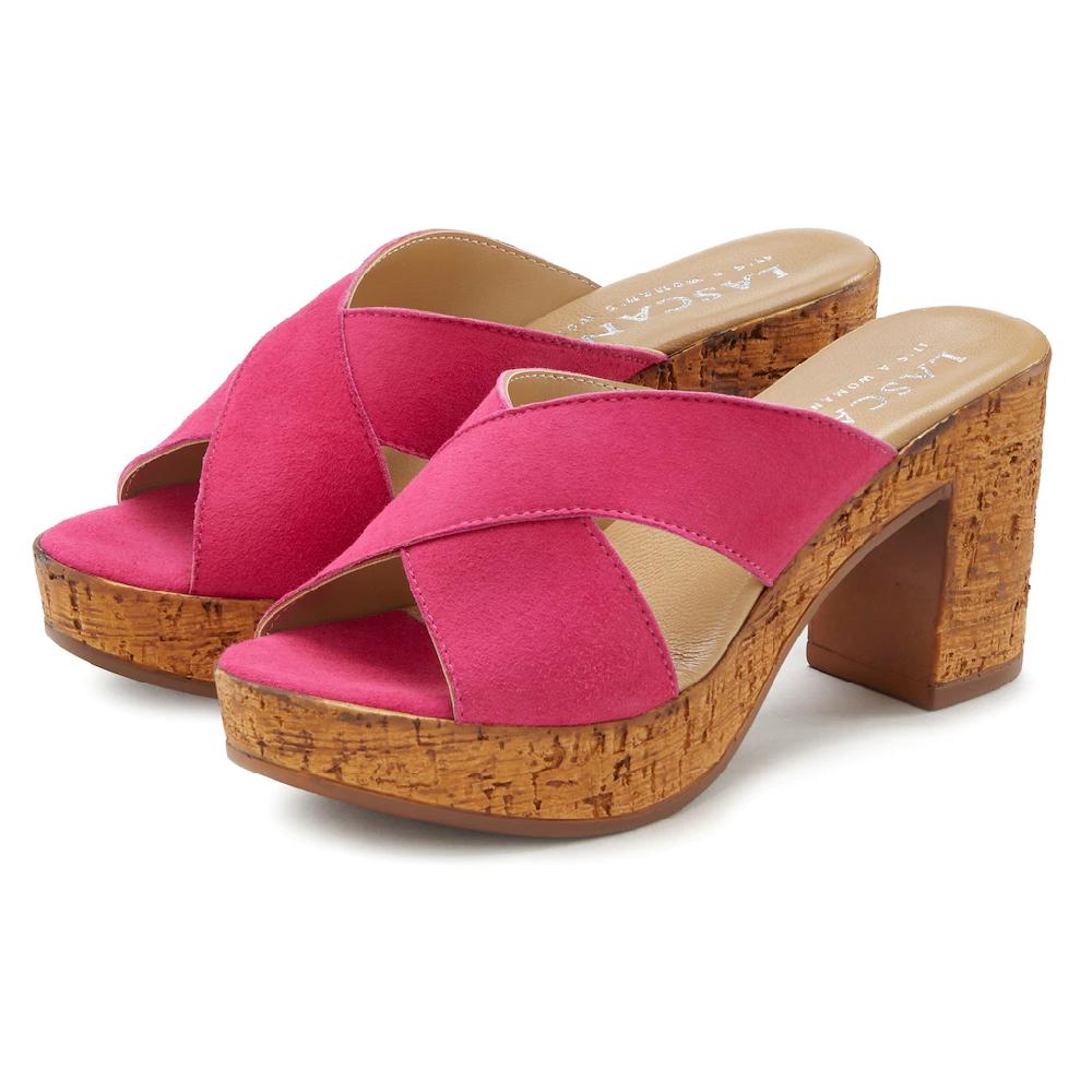 LASCANA Pantolette Mule Sandale offener Schuh aus Leder mit Blockabsatz online kaufen Günstiger Verkauf
