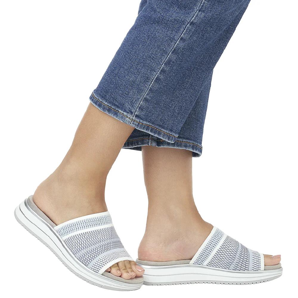 Remonte Pantolette Keilabsatz Sommerschuh Schlappen mit praktischem Gummizug ▷ für Exklusivangebot