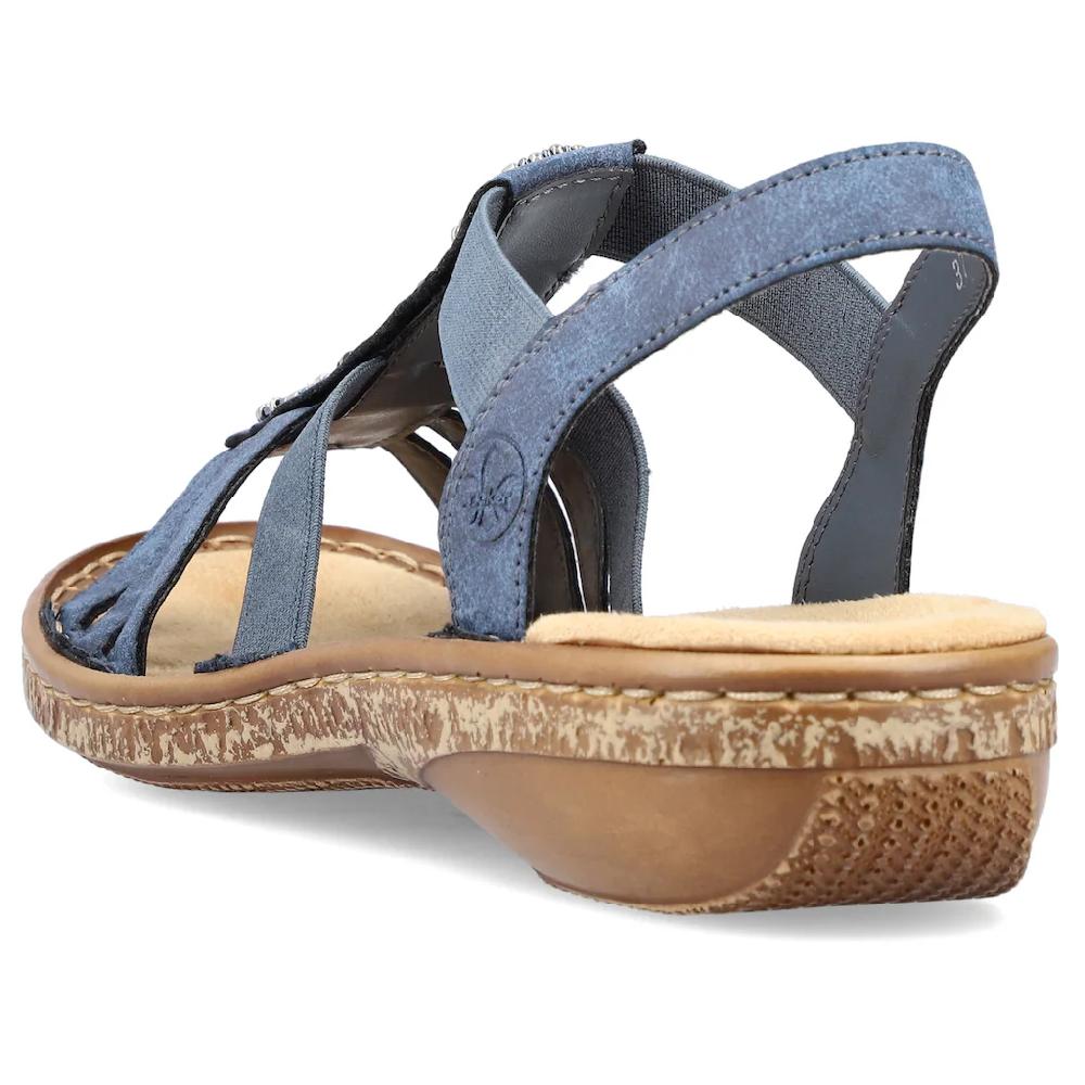 Rieker Riemchensandale Sommerschuh Sandalette Keilabsatz mit Zierperlen besetzt bestellen Preisnachlass