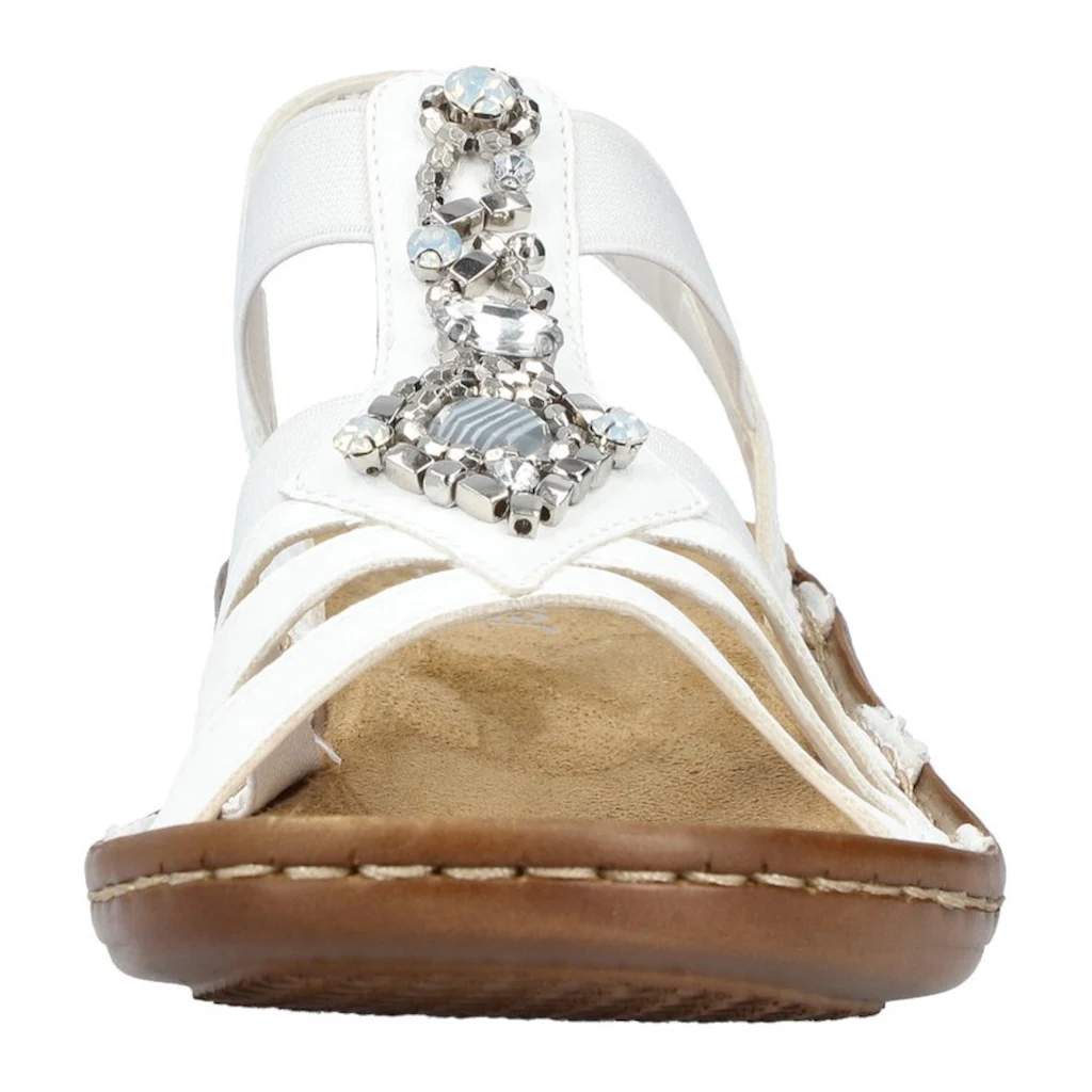 Rieker Riemchensandale Sommerschuh Sandalette Keilabsatz mit Schmucksteinen besetzt bestellen Saisonale Angebote