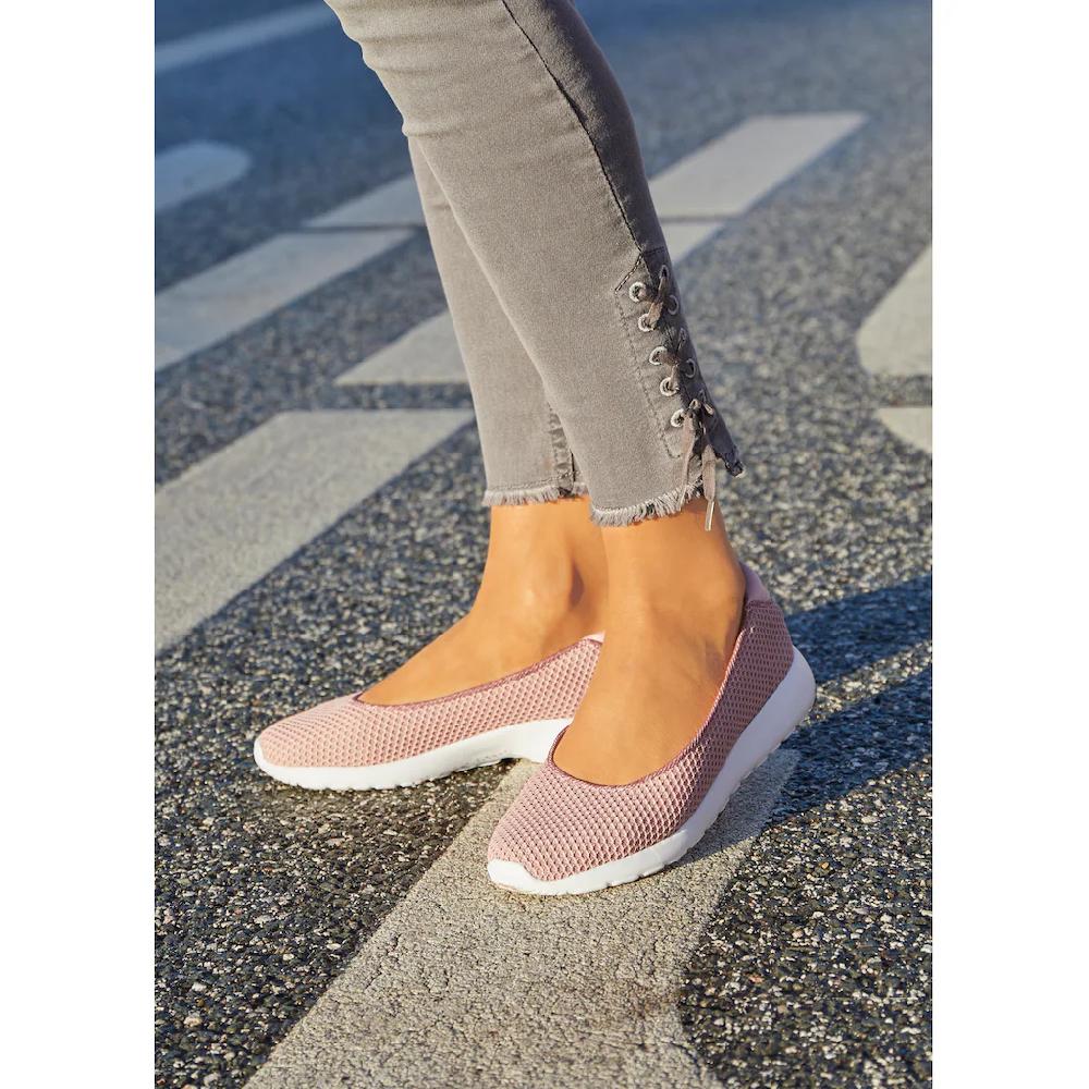 LASCANA Ballerina »Sneaker Ballerinas « Freizeitschuh Slipper Halbschuh Sneaker Slip-In leichte Mesh-Optik kaufen Super Sparpreis