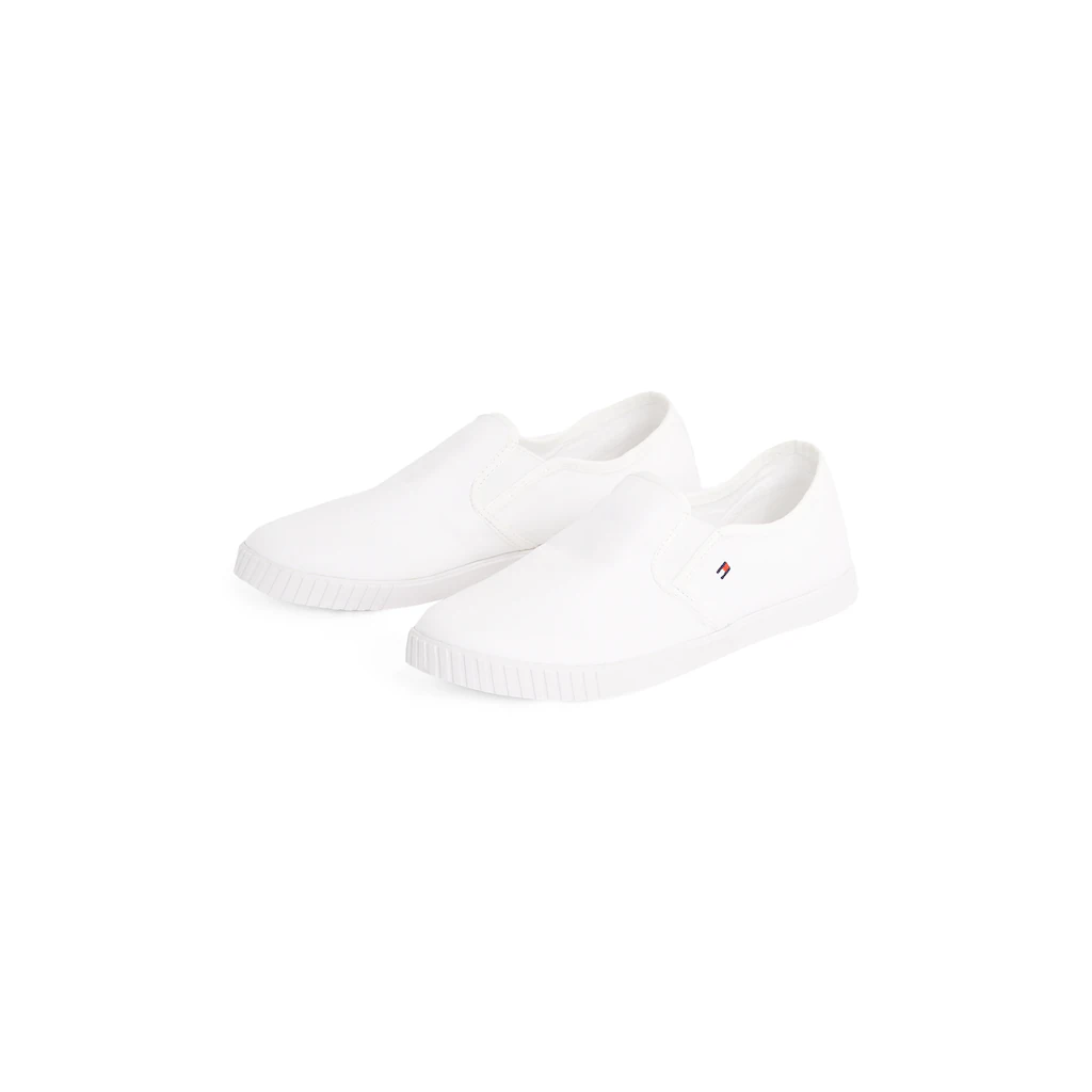 Tommy Hilfiger Plateausneaker »CANVAS LACE UP SNEAKER« Freizeitschuh Halbschuh Schnürschuh mit gestickter Logoflagge Nur für heute