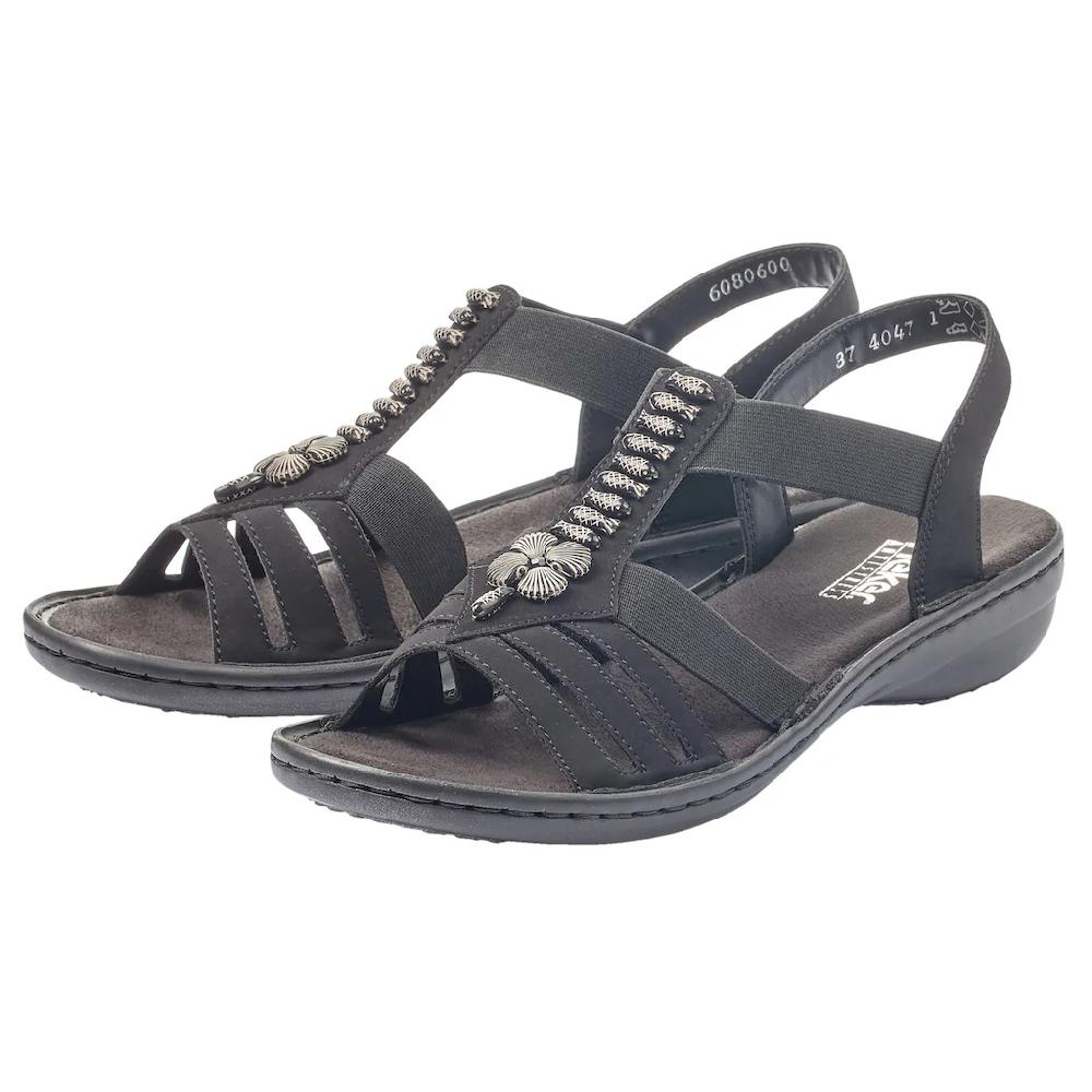 Rieker Riemchensandale Sommerschuh Sandalette Keilabsatz mit schöner Verzierung online kaufen Discount Store für neue Produkte