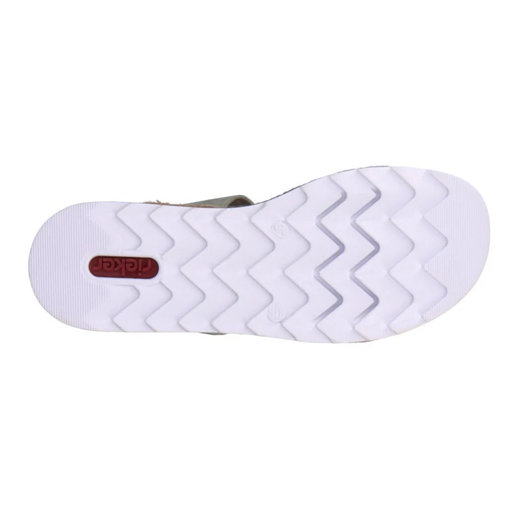 Rieker Pantolette Keilabsatz Sommerschuh Schlappen mit Zierperlen besetzt kaufen zollfrei