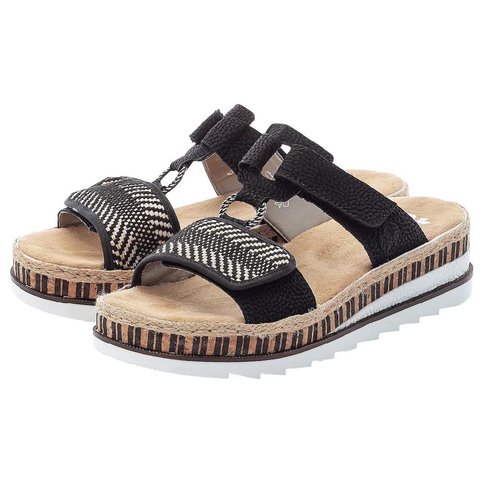 Rieker Pantolette Keilabsatz Sommerschuh Schlappen mit weicher Innensohle online kaufen Preisnachlass