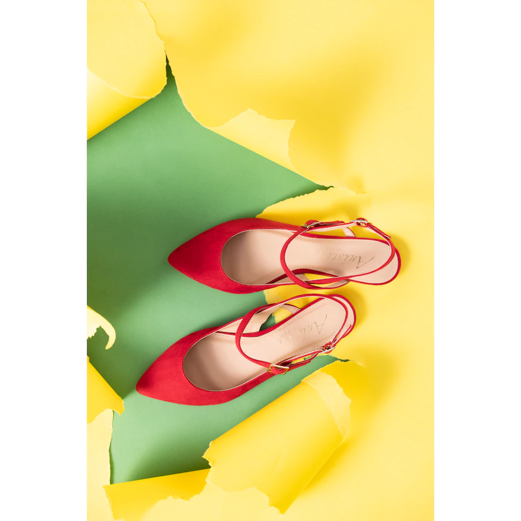 Aniston SHOES Slingpumps Flat Sommerschuh Riemchensandale - neue KOLLEKTION bestellen Vatertagsangebot