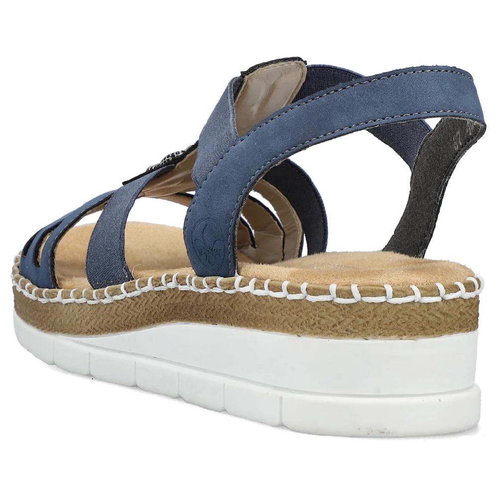 Rieker Riemchensandale Sommerschuh Sandalette Keilabsatz mit modischen Schmuckelementen ▷ für Top Angebot