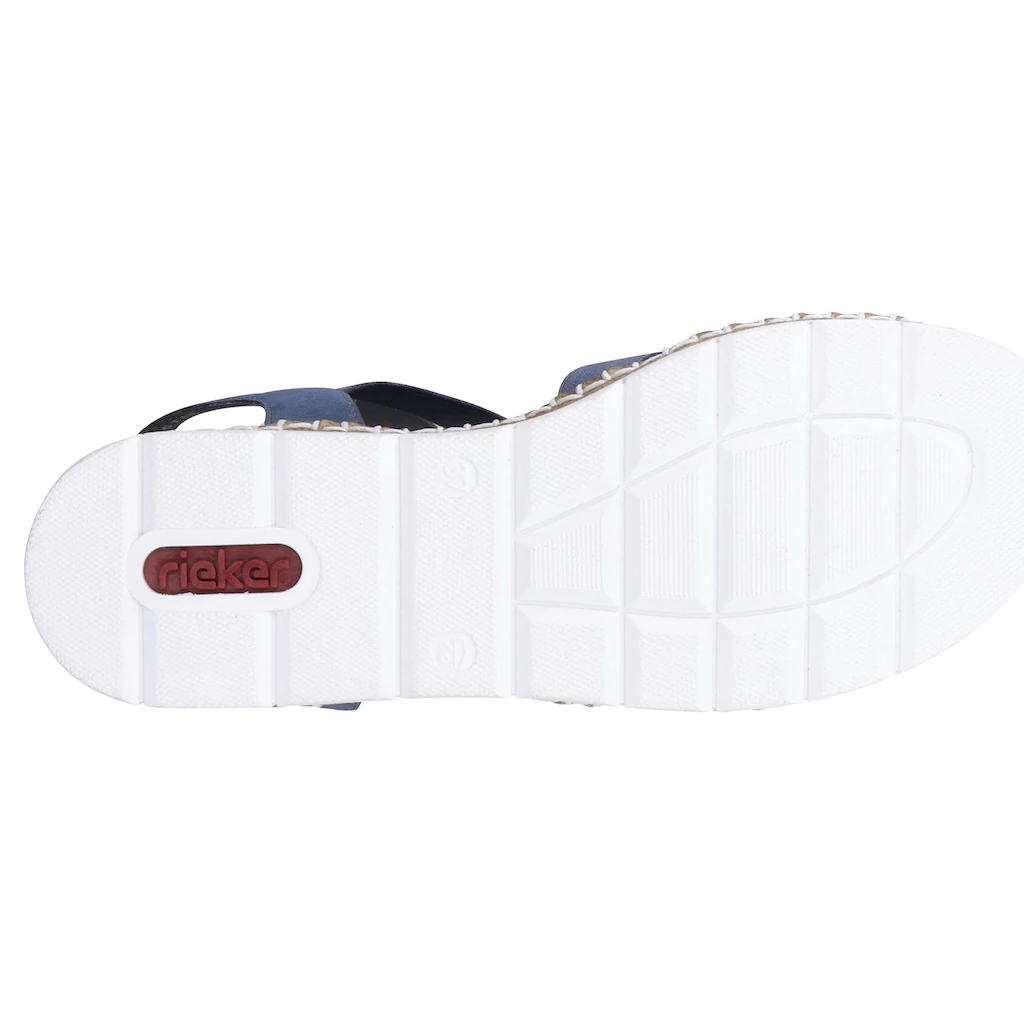 Rieker Riemchensandale Sommerschuh Sandalette Keilabsatz mit modischen Schmuckelementen ▷ für Top Angebot