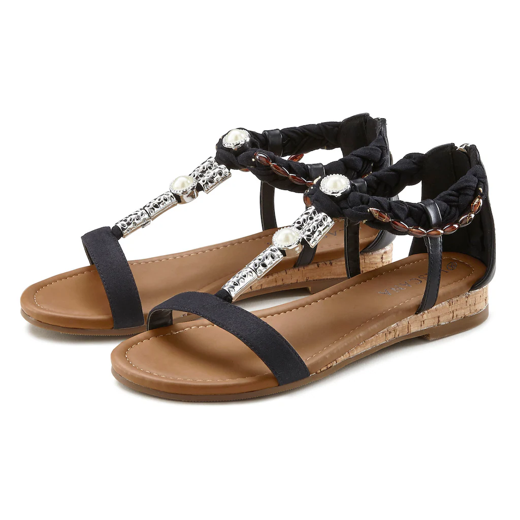 LASCANA Sandale Sandalette Sommerschuh mit Schmuckelementen VEGAN bestellen Letzte 2 Tage