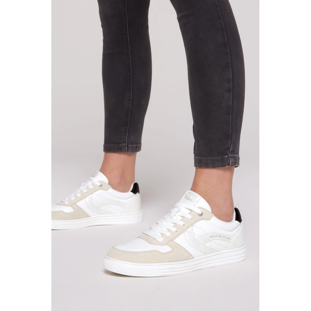 SOCCX Sneaker mit Zehenkappe aus Veloursleder