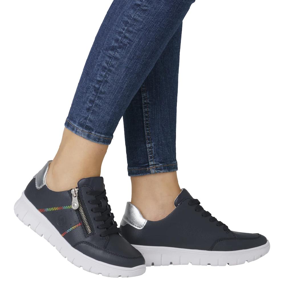 Rieker Sneaker Schnürschuh Halbschuh Freizeitsneaker seitlicher Reißverschluss ▷ für Black Friday