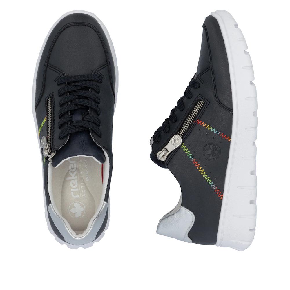 Rieker Sneaker Schnürschuh Halbschuh Freizeitsneaker seitlicher Reißverschluss ▷ für Black Friday