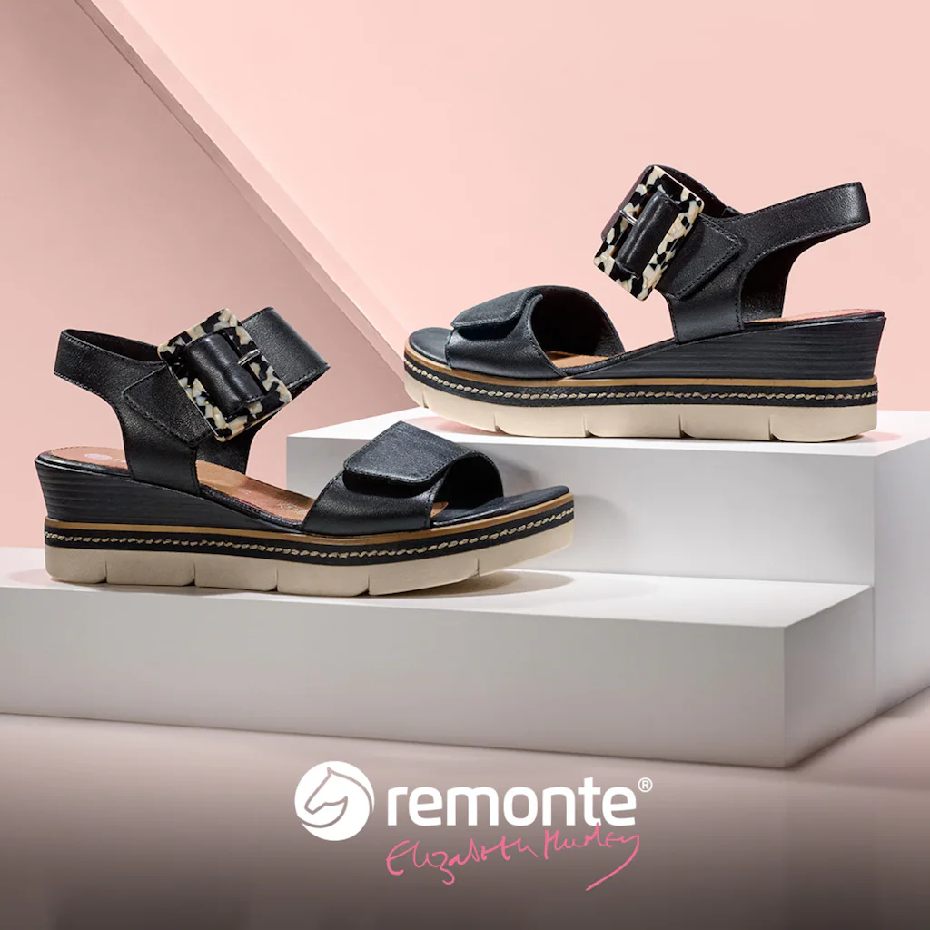 Remonte Keilsandalette »Elisabeth Hurley-Collection« Keilabsatz Riemensandale Sommerschuh auffällige Zierschnalle bestellen Sonderangebote