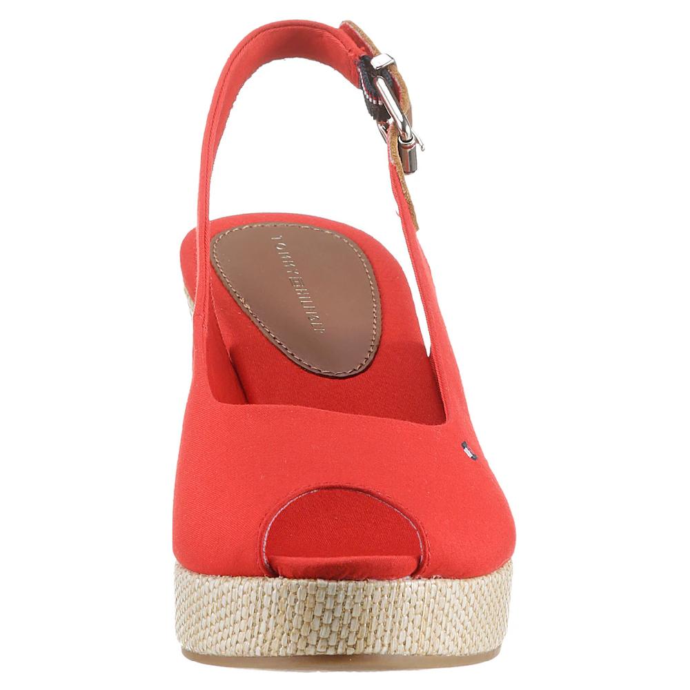 Tommy Hilfiger Sandalette »ICONIC ELBA SLING BACK WEDGE« Sommerschuh Sandale Keilabsatz mit Jutebesatz Letzte 3 Tage
