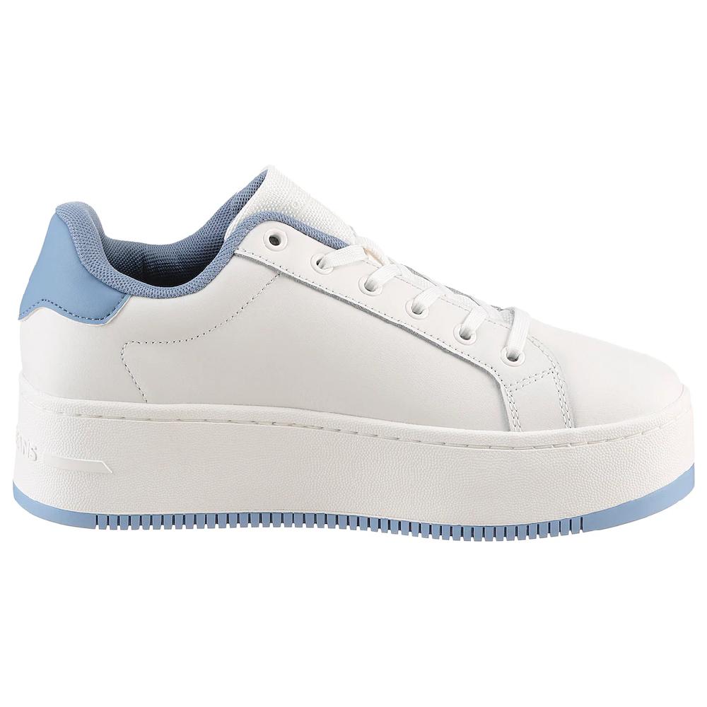 Tommy Jeans Plateausneaker »TJW FLATFORM ESS« Freizeitschuh Halbschuh Schnürschuh mit gepolstertem Schaftrand ▷ für Clearance-Verkauf