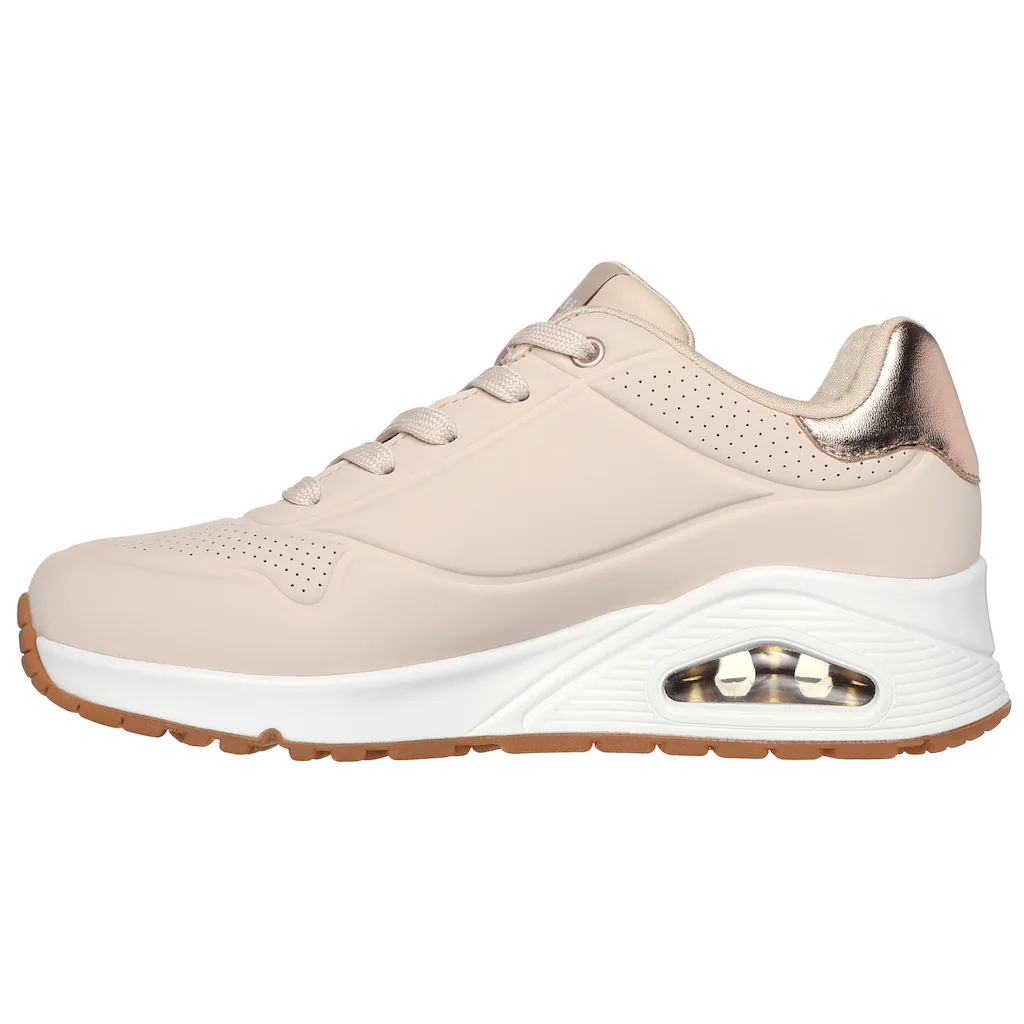Skechers Sneaker »UNO GOLDEN AIR« Freizeitschuh Halbschuh Schnürschuhmit Metallic-Einsatz kaufen zollfrei