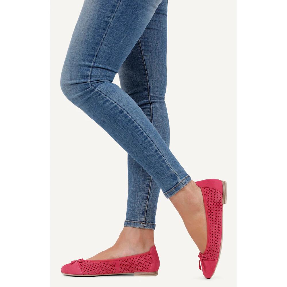 Caprice Ballerina Blockabsatz Businessschuh Bequemschuh mit dezenter Zierschleife Schlussverkauf