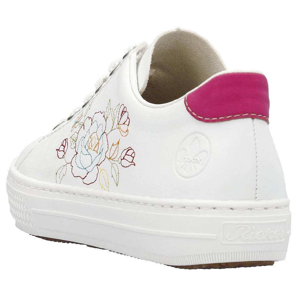Rieker Sneaker mit seitlicher Blumenstickerei Freizeitschuh Halbschuh Schnürschuh kaufen Fabrikverkauf