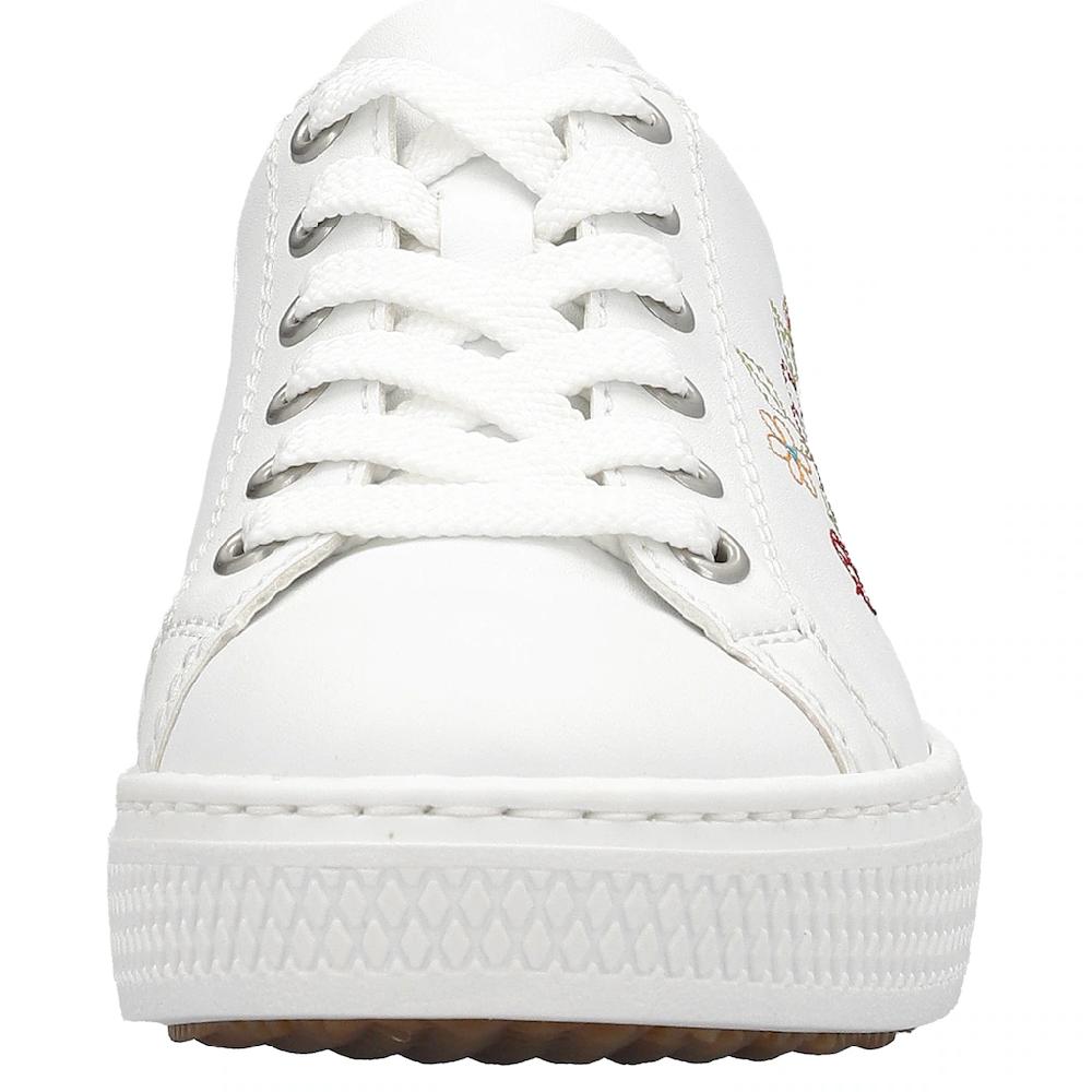 Rieker Sneaker mit seitlicher Blumenstickerei Freizeitschuh Halbschuh Schnürschuh kaufen Fabrikverkauf
