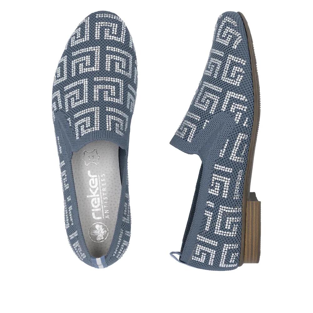 Rieker Slipper Halbschuh Schlupfschuh Blockabsatz Loafer mit Stretcheinsätzen ▷ für Versandkostenfrei