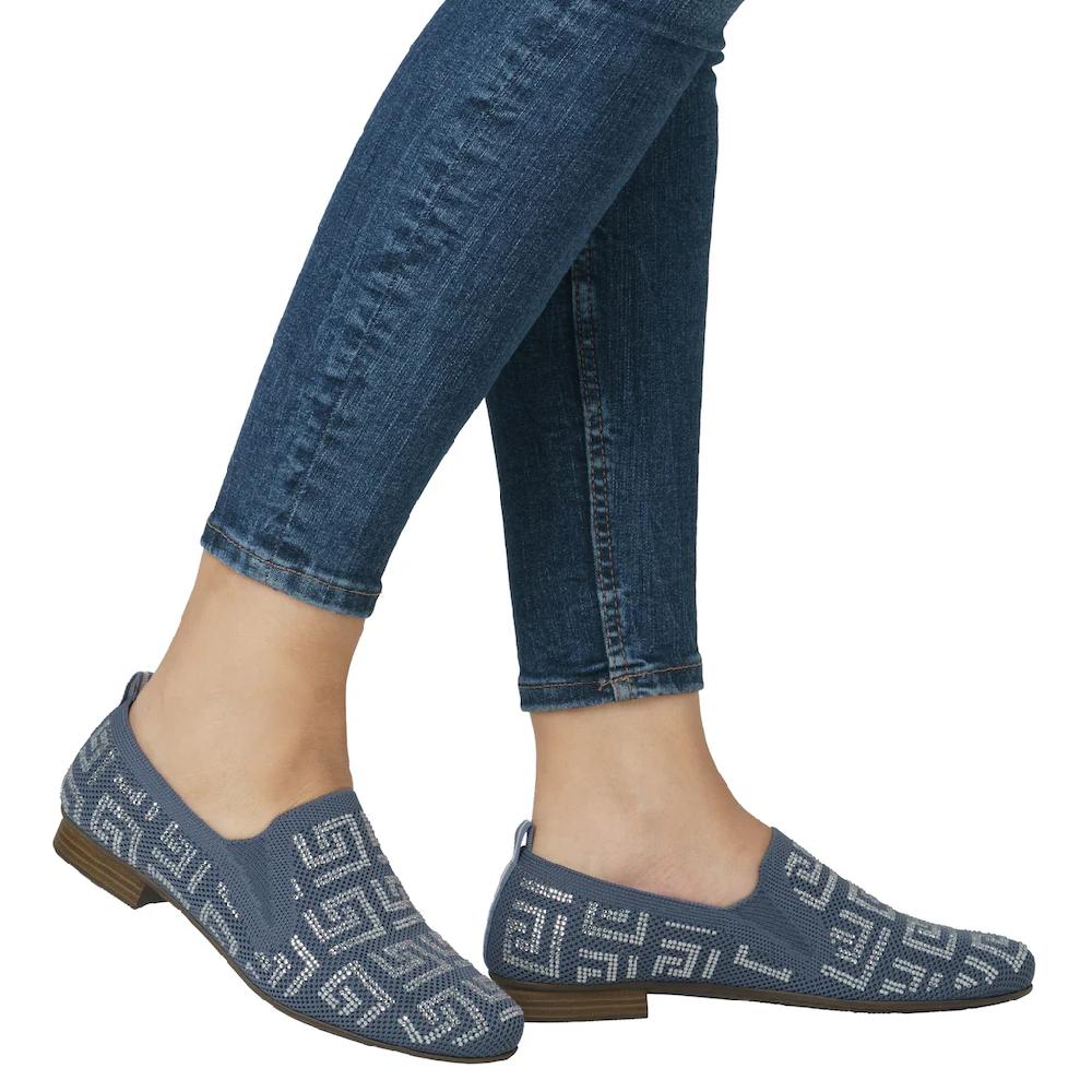 Rieker Slipper Halbschuh Schlupfschuh Blockabsatz Loafer mit Stretcheinsätzen ▷ für Versandkostenfrei