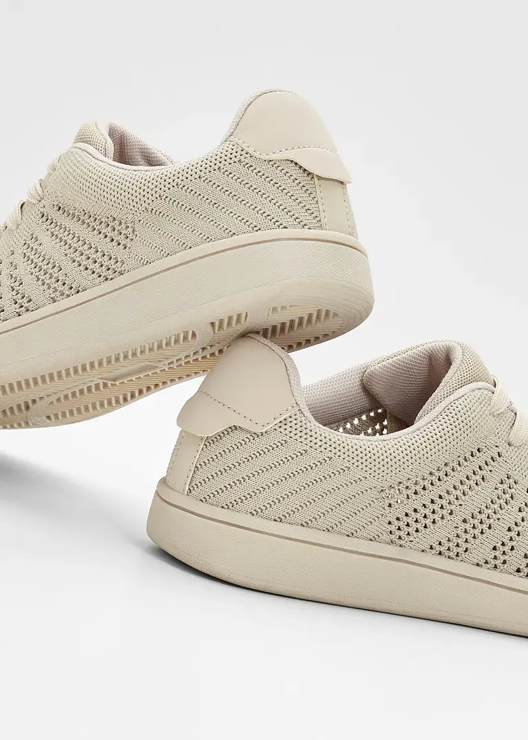 bonprix Sportlicher Sneaker aus luftigem Obermaterial - beige Black Friday