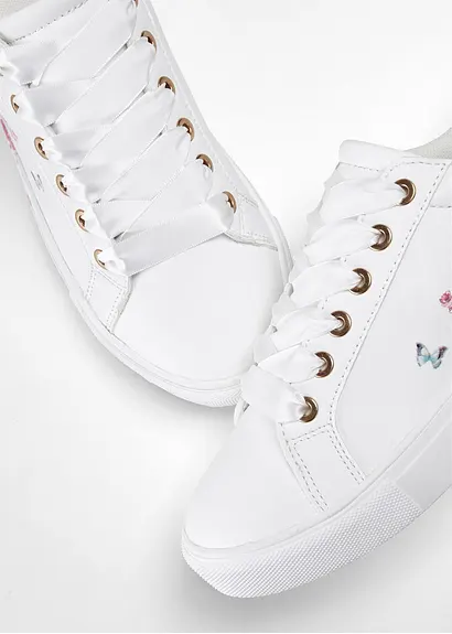 bonprix Süßer Sneaker mit Blumenprint - weiß - Damen Cyber Monday