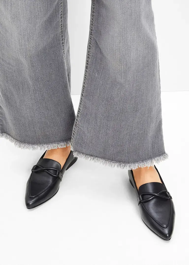 bonprix Eleganter Loafer aus Leder - schwarz - Damen Jubiläumsangebot