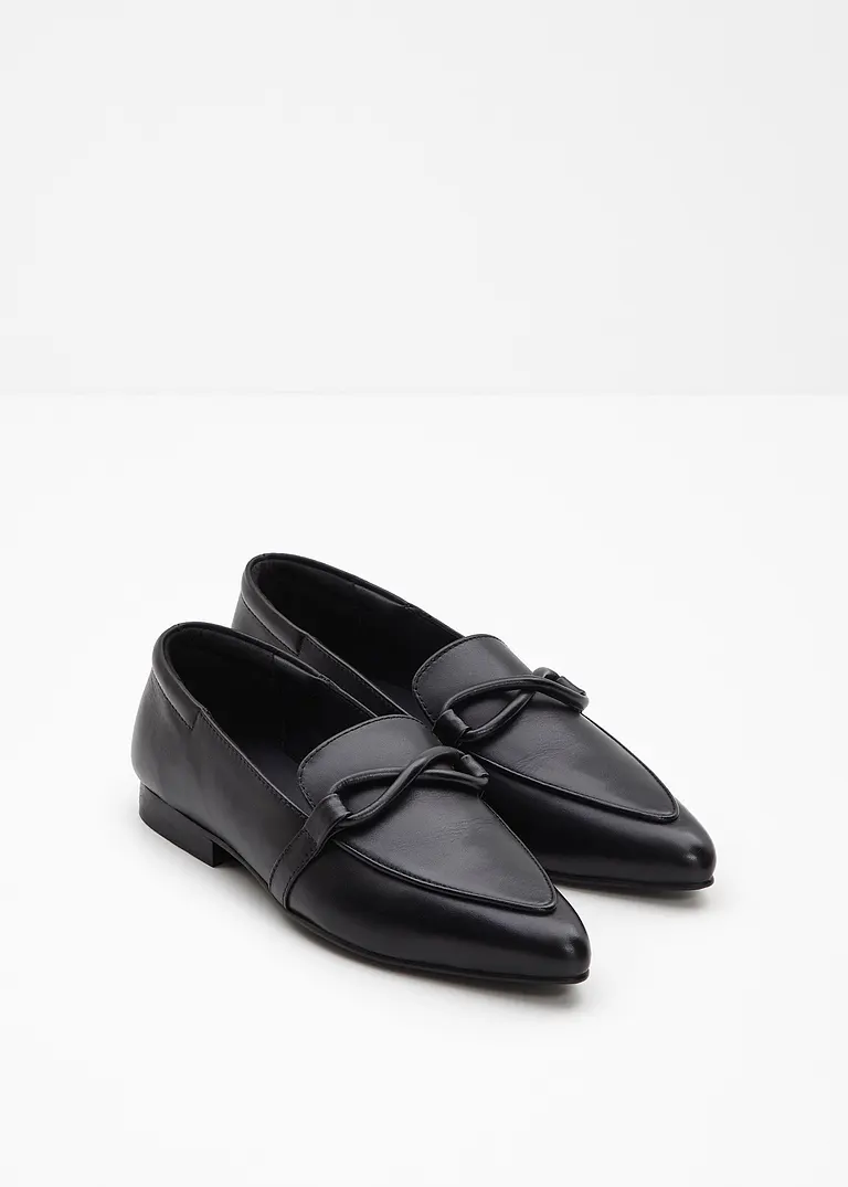 bonprix Eleganter Loafer aus Leder - schwarz - Damen Jubiläumsangebot