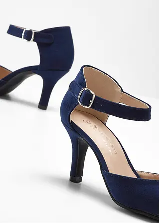 bonprix Hübscher Spangenpumps in Velourslederoptik - blau Neueste Mode