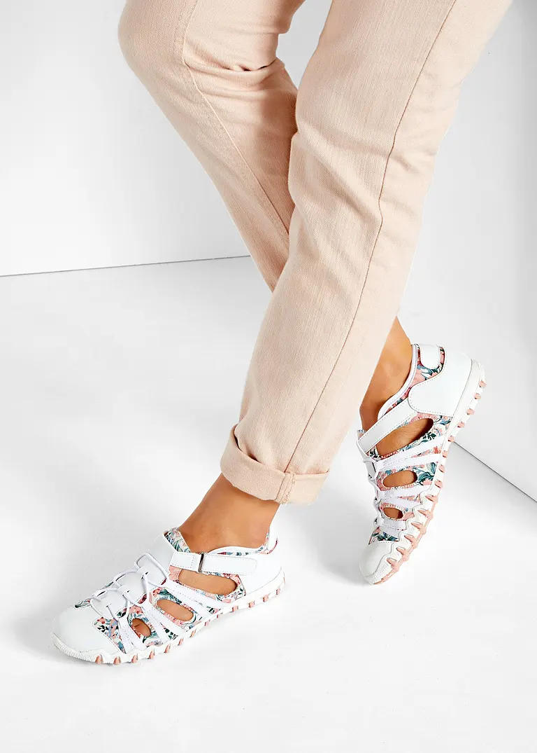 bonprix Charismatischer Slipper mit hübschen Riemen - weiß Blitzangebot