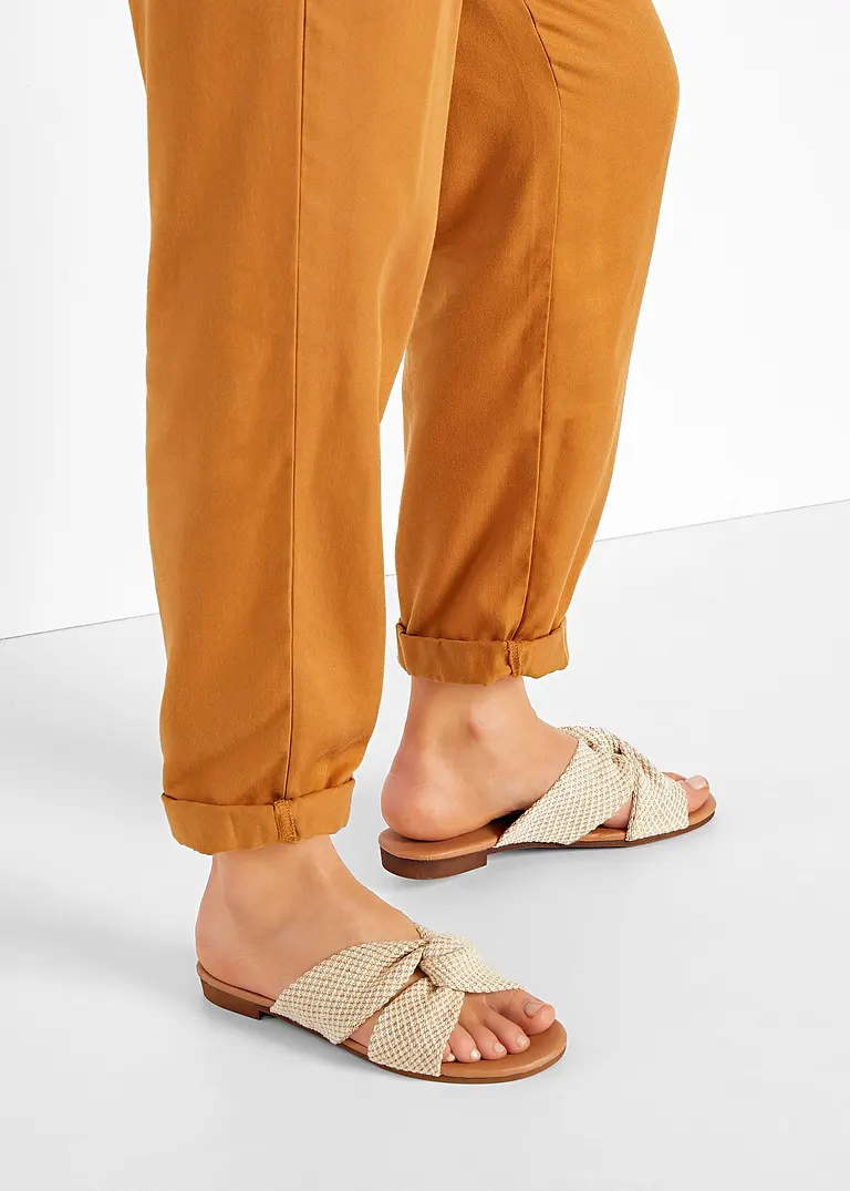 bonprix Sommerliche Pantolette mit Knotendetail - beige - Damen Kauf eins, bekomm eins gratis