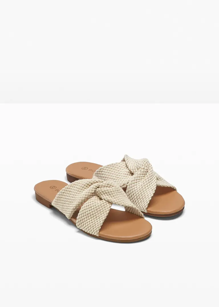 bonprix Sommerliche Pantolette mit Knotendetail - beige - Damen Kauf eins, bekomm eins gratis
