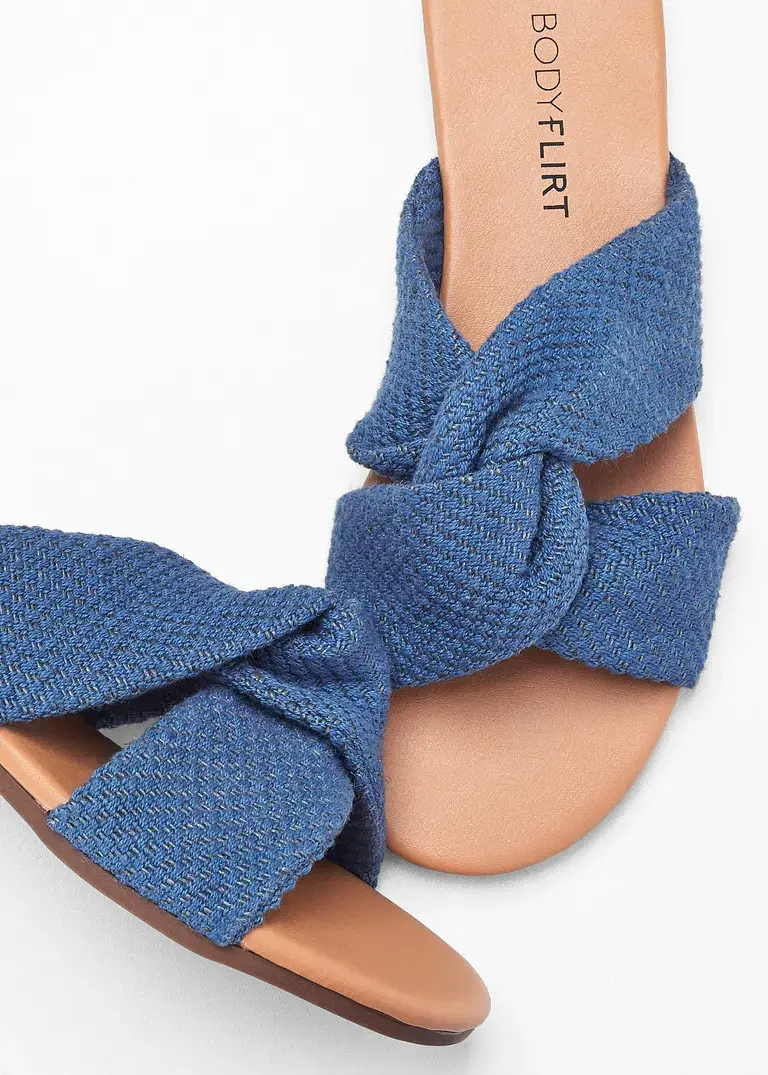 bonprix Sommerliche Pantolette mit Knotendetail - blau - Damen Tägliche Deals