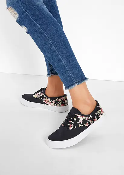 bonprix Lässiger Sneaker im sportlichen Design - schwarz Riesige Ersparnisse