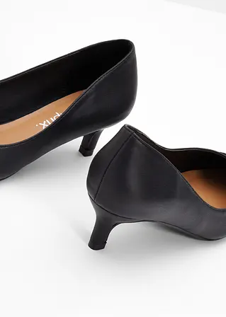 bonprix Modische Pumps in Leder-Optik - schwarz - Damen Wochenangebot
