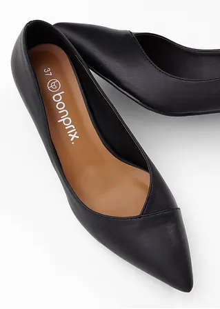 bonprix Modische Pumps in Leder-Optik - schwarz - Damen Wochenangebot