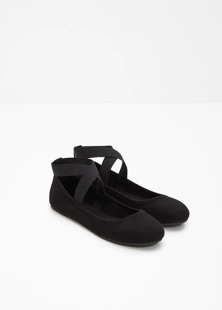 bonprix Schöner Ballerina von RAINBOW mit elastischen Bändern - schwarz Kostenlose Rückgabe