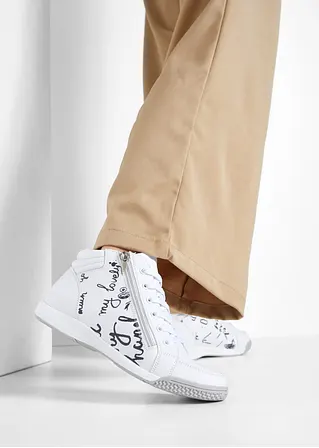 bonprix Winterlicher High top Sneaker mit auffälligen Details - weiß Letzte 2 Tage
