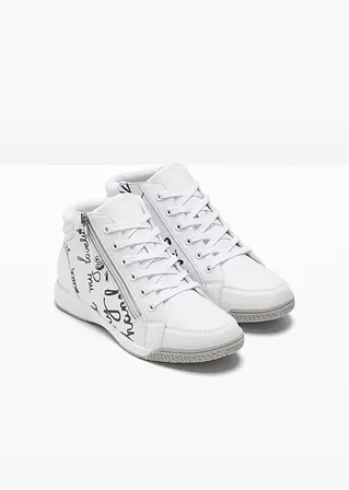 bonprix Winterlicher High top Sneaker mit auffälligen Details - weiß Letzte 2 Tage