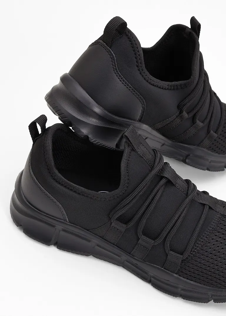 bonprix Sportlicher Sneaker mit einer aufgesetzten Schnürung - schwarz Zeitbegrenzte Promotion