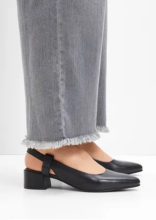 bonprix Zeitloser Sling Pumps aus Leder - schwarz - Damen Bis zu 50% Rabatt
