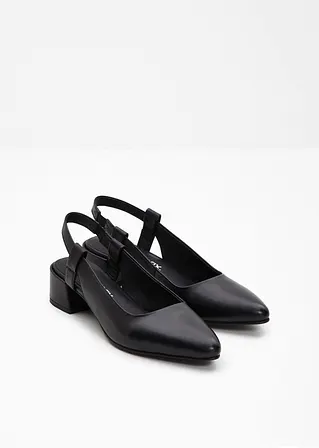 bonprix Zeitloser Sling Pumps aus Leder - schwarz - Damen Bis zu 50% Rabatt