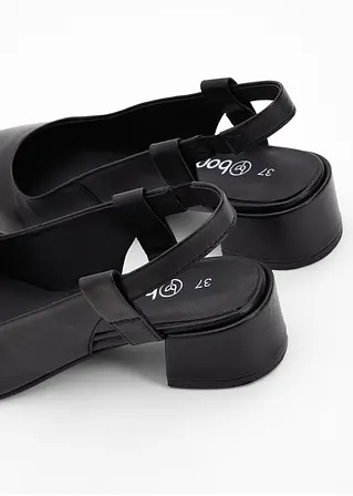 bonprix Zeitloser Sling Pumps aus Leder - schwarz - Damen Bis zu 50% Rabatt