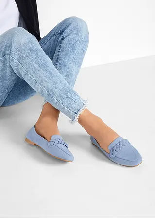 bonprix Elegante Slipper mit Flechtdetail - blau - Damen Bis zu 60% Rabatt